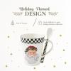 imageSpode Christmas Tree Collection Mug and Spoon Set 14Ounce Made of Porcelain Mugs for Coffee Milk Tea and Hot Cocoa Dishwasher and Microwave Safe Black and White 1798038Black and White