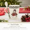 imageSpode Christmas Tree Collection Mug and Spoon Set 14Ounce Made of Porcelain Mugs for Coffee Milk Tea and Hot Cocoa Dishwasher and Microwave Safe Black and White 1798038Black and White
