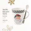 imageSpode Christmas Tree Collection Mug and Spoon Set 14Ounce Made of Porcelain Mugs for Coffee Milk Tea and Hot Cocoa Dishwasher and Microwave Safe Black and White 1798038Black and White