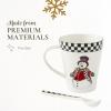 imageSpode Christmas Tree Collection Mug and Spoon Set 14Ounce Made of Porcelain Mugs for Coffee Milk Tea and Hot Cocoa Dishwasher and Microwave Safe Black and White 1798038Black and White