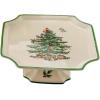 imageSpode Christmas Tree Footed Square Cake Plate  65Inch Holiday Cake Stand for Desserts Cupcakes and Treat Display  Made of Fine Porcelain with Iconic Christmas Tree Design Dishwasher Safe
