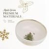 imageSpode Christmas Tree Gold Large Round Bowl  10Inch Stoneware Bowl for Serving Salad Pasta and Side Dishes  Elegant Holiday Serving Dish with 22K Gold Accents Dishwasher Safe