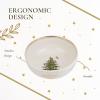 imageSpode Christmas Tree Gold Large Round Bowl  10Inch Stoneware Bowl for Serving Salad Pasta and Side Dishes  Elegant Holiday Serving Dish with 22K Gold Accents Dishwasher Safe