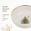 imageSpode Christmas Tree Gold Large Round Bowl  10Inch Stoneware Bowl for Serving Salad Pasta and Side Dishes  Elegant Holiday Serving Dish with 22K Gold Accents Dishwasher Safe