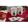 imageSpode Christmas Tree Polka Dot Mug ampamp Coaster Set with Tin Box 5Piece Set  Festive Holiday Gift Set for Tea Lovers  Elegant Porcelain Mugs and CorkBacked Coasters  Dishwasher ampamp Microwave Safe