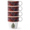 imageSpode Christmas Tree Polka Dot Stackable Mugs Set of 4  Festive 10oz Mugs for Hot Chocolate and Coffee SpaceSaving Design Dishwasher Microwave Freezer Safe  Fine Earthenware Holiday MugsRed