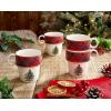 imageSpode Christmas Tree Polka Dot Stackable Mugs Set of 4  Festive 10oz Mugs for Hot Chocolate and Coffee SpaceSaving Design Dishwasher Microwave Freezer Safe  Fine Earthenware Holiday MugsRed