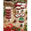 imageSpode Christmas Tree Polka Dot Stackable Mugs Set of 4  Festive 10oz Mugs for Hot Chocolate and Coffee SpaceSaving Design Dishwasher Microwave Freezer Safe  Fine Earthenware Holiday MugsRed