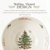 imageSpode Christmas Tree Revere Bowl  Checkered Exterior ampamp Holly Accents Festive Candy Dish or Snack Bowl with Sentiments Inside 6quot Porcelain  Dishwasher ampamp Microwave Safe Great for Gifting ampamp PartiesCheckered