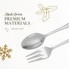 imageSpode Christmas Tree Salad Servers Set of 2  10 Inch Flatware Serving Spoon ampamp Fork Festive Holiday Tableware 1810 Stainless Steel Serving Utensils  Dishwasher Safe Ideal for Holiday Dining