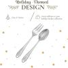 imageSpode Christmas Tree Salad Servers Set of 2  10 Inch Flatware Serving Spoon ampamp Fork Festive Holiday Tableware 1810 Stainless Steel Serving Utensils  Dishwasher Safe Ideal for Holiday Dining