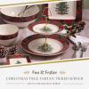 imageSpode Christmas Tree Tartan 2Tiered Server Holiday Cupcake Stand Dessert Display Set Earthenware Serving Platter 10quot ampamp 8quot Plates Dishwasher Safe Serveware for Appetizers Desserts Cookies
