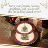 imageSpode Christmas Tree Tartan 2Tiered Server Holiday Cupcake Stand Dessert Display Set Earthenware Serving Platter 10quot ampamp 8quot Plates Dishwasher Safe Serveware for Appetizers Desserts Cookies