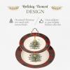 imageSpode Christmas Tree Tartan 2Tiered Server Holiday Cupcake Stand Dessert Display Set Earthenware Serving Platter 10quot ampamp 8quot Plates Dishwasher Safe Serveware for Appetizers Desserts Cookies