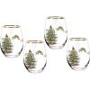 imageSpode Christmas Tree 19oz Stemless Wine Glasses Set of 4  VintageInspired Holiday Drinkware with Cozy Seasonal Charm Ideal for Mulled Wine at Festive Gatherings and Holiday Entertaining