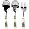 imageSpode Christmas Tree 3Piece Stainless Steel Cutlery Set  Porcelain Handle Flatware with Meat Fork Serving Spoon and Slotted Spoon  Holiday Silverware for Christmas Dinners ampamp Seasonal Gatherings