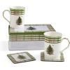 imageSpode Christmas Tree 5Piece Mug ampamp Tin Set  Fine China Mugs ampamp Cork Coasters Holiday Beverage Essentials Festive Gift for Collectors  For Christmas Coffee Cocoa Tabletop DisplayTartan