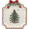 imageSpode Christmas Tree Candy Bowl  75Inch Earthenware Bowl for Candy Nuts Potpourri Holiday Decor  FoodSafe Decorative Design with Santa and Tree Motif  Christmas Gift Festive Tabletop AccentChristmas Tree Ribbons Canape Plate