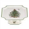 imageSpode Christmas Tree Footed Square Cake Plate  65Inch Holiday Cake Stand for Desserts Cupcakes and Treat Display  Made of Fine Porcelain with Iconic Christmas Tree Design Dishwasher Safe