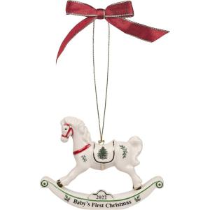 imageSpode  Christmas Tree Babys 1st Christmas Rocking Horse Ornament 2022