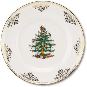 imageSpode Christmas Tree Gold Dinner Plate 105Inch Porcelain Dinner ampamp Appetizer Plate HolidayThemed Serving Plate Microwave ampamp Dishwasher Safe