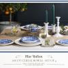 imageSpode Blue Italian Ascot Cereal Bowl Set of 48Inch Earthenware Bowls with Oriental Design Dishwasher ampamp Microwave Safe Tableware for Breakfast Soup Rice Dessert  Blue ampamp White Dinnerware