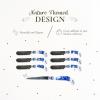 imageSpode Blue Italian Cheese Knife and 6 Spreaders Stainless Steel with Porcelain Handle 475 Inches Jam Spreader Butter and Pastry Knife