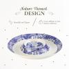 imageSpode Blue Italian Chip ampamp Dip Set  145 Inch Porcelain Serving Bowl with Center Sauce Dish  Dishwasher Microwave Freezer Safe  Elegant Serveware for Parties ampamp Entertaining