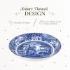 imageSpode Blue Italian Pasta Bowl Set of 49 Inch Shallow Earthenware Serving Bowls with Oriental Border Design  Asian Style Tableware for Salad Pasta Noodles Shared Side Dishes