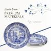 imageSpode Blue Italian Pasta Bowl Set of 49 Inch Shallow Earthenware Serving Bowls with Oriental Border Design  Asian Style Tableware for Salad Pasta Noodles Shared Side Dishes