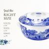 imageSpode Blue Italian Round Covered Deep Dish  2Quart Porcelain Serving Dish with Classic Scroll Border ampamp Scenic Countryside Artwork  Elegant Covered Cooking Pot for Entertaining ampamp Dining