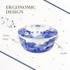 imageSpode Blue Italian Round Covered Deep Dish  2Quart Porcelain Serving Dish with Classic Scroll Border ampamp Scenic Countryside Artwork  Elegant Covered Cooking Pot for Entertaining ampamp Dining