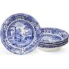 imageSpode Blue Italian Ascot Cereal Bowl Set of 48Inch Earthenware Bowls with Oriental Design Dishwasher ampamp Microwave Safe Tableware for Breakfast Soup Rice Dessert  Blue ampamp White Dinnerware