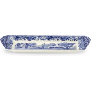 imageSpode Blue Italian Small Tray  9 Inch Porcelain Decorative Serving Tray  Shallow Serving Bowl for Salad Pasta Fruit Appetizers Snacks  Elegant Gift Tableware for Hostess