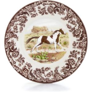imageSpode Woodland Horse 8quot Salad Plate  American Paint Horse Design British Flowers Border Fine Earthenware Dish for Horse Lovers  Dishwasher Microwave Freezer Oven Safe  Made in EnglandAmerican Paint Horse