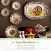 imageSpode Woodland 5Piece Thanksgiving Dinnerware Set  Porcelain Plates ampamp Teacup and Saucer Fall Dinnerware Collection  Microwave ampamp Dishwasher Safe  Elegant Autumn Tableware