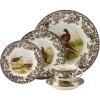 imageSpode Woodland 5Piece Thanksgiving Dinnerware Set  Porcelain Plates ampamp Teacup and Saucer Fall Dinnerware Collection  Microwave ampamp Dishwasher Safe  Elegant Autumn Tableware