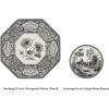 imageSpode  Heritage Collection Porcelain Octagonal Platter Featuring Black and White Floral Motif  14quot