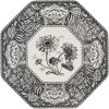 imageSpode  Heritage Collection Porcelain Octagonal Platter Featuring Black and White Floral Motif  14quot
