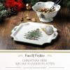 imageSpode Christmas Tree 125quot Square Handled Serving Platter  Porcelain Serving Plate for Holiday Snacks Appetizers Buffet Displays  Microwave ampamp Dishwasher Safe  Elegant Holiday Tableware