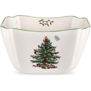 imageSpode Christmas Tree Square Bowl  Small 675Inch Candy Dish for Home ampamp Office Dcor Perfect for Serving Dried Fruit Nuts Appetizers ampamp More Decorative Bowl Made from Fine PorcelainClassic