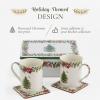 imageSpode Christmas Tree Collection Mug and Coaster Set  5Piece Set  2022 Annual Tin Set  Measures at 9quot x 6quot x 35quot  Coffee and Tea Cup  Dishwasher Safe