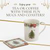 imageSpode Christmas Tree Collection Mug and Coaster Set  5Piece Set  2022 Annual Tin Set  Measures at 9quot x 6quot x 35quot  Coffee and Tea Cup  Dishwasher Safe