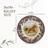 imageSpode Woodland American Quarter Horse Salad Plate  8 Inch Fine Earthenware with British Flowers Border Microwave Freezer ampamp Dishwasher Safe  Equestrian Country Tableware Made in EnglandAmerican Quarter Horse