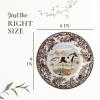 imageSpode Woodland American Quarter Horse Salad Plate  8 Inch Fine Earthenware with British Flowers Border Microwave Freezer ampamp Dishwasher Safe  Equestrian Country Tableware Made in EnglandAmerican Paint Horse