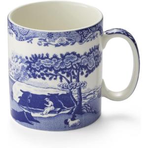 imageSpode Blue Italian Coffee Mug  16Ounce  Large Handle  Use for Coffee Tea Latte and Hot Chocolate  Made of Fine Porcelain  Dishwasher and Microwave Safe85 Ounces