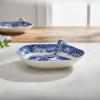imageSpode Blue Italian 8 Inch Handled Tray  Elegant Decorative Serving Dish for Snacks Appetizers Fruit  Porcelain Presentation for Entertaining Table Displays