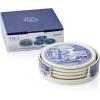 imageSpode Blue Italian Ceramic Coasters with Holder  Set of 4 Drink Coasters for Table Protection Porcelain Drinkware Essentials Featuring Scenic Italian Countryside Design 375 Inch