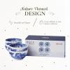 imageSpode Blue Italian Dip Bowl Set of 44Inch Porcelain Bowls with Oriental Design Dishwasher ampamp Microwave Safe Tableware for Dip Side Appetizers Dessert  Blue ampamp White Dinnerware