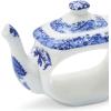 imageSpode Blue Italian Napkin Rings  Set of 4 Teapot Shaped Blue ampamp White Table Accents for Dining Room Decor  Decorative Napkin Holders for Tableware ampamp Seasonal Place Settings
